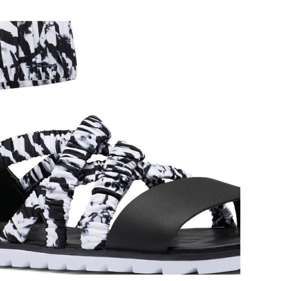 SOREL Ella‎ II Ankle Strap Sandal, Comfort Walking Shoe White Black Size 7, NWT - Picture 12 of 15